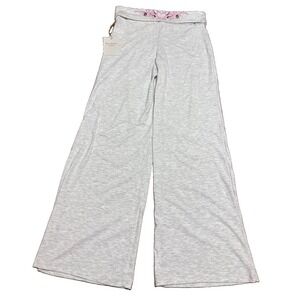 Love Theory ❤️ Grey  Wide Leg Sweat Lounge Pants L Stretch Fold Over NWT